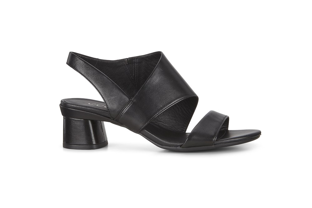 ECCO Womens Sandals Black - Elevate 45 Block Heel - HXO-325941